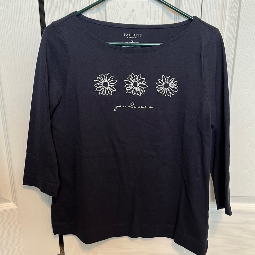 NWOT Talbots bateau neck, 3/4 sleeve shirt